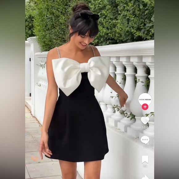 NADINE MERABI Jenny Bow Mini Dress XS - Picture 5 of 10